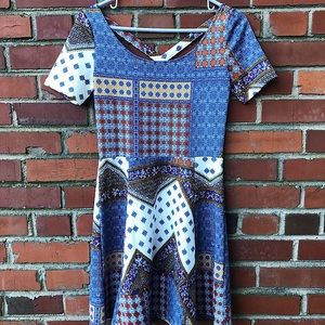 Patchwork Skater Dress